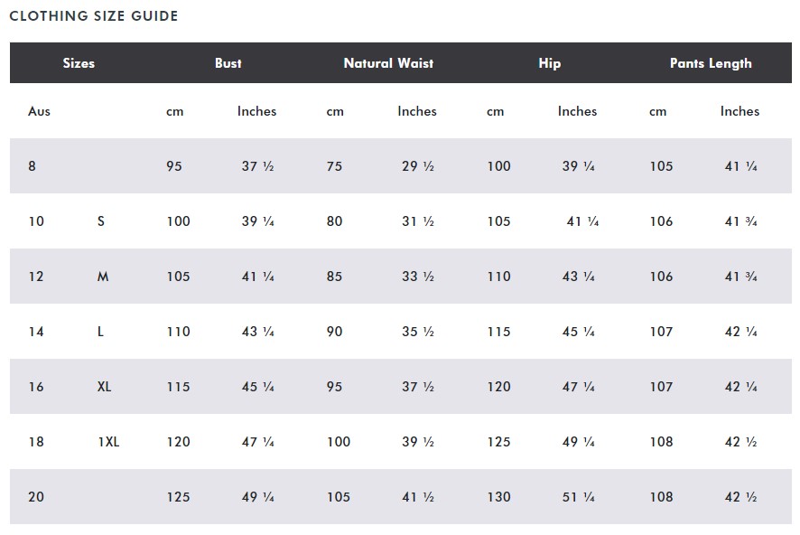 Size Guide | Noni B Australia | Ezibuy Australia